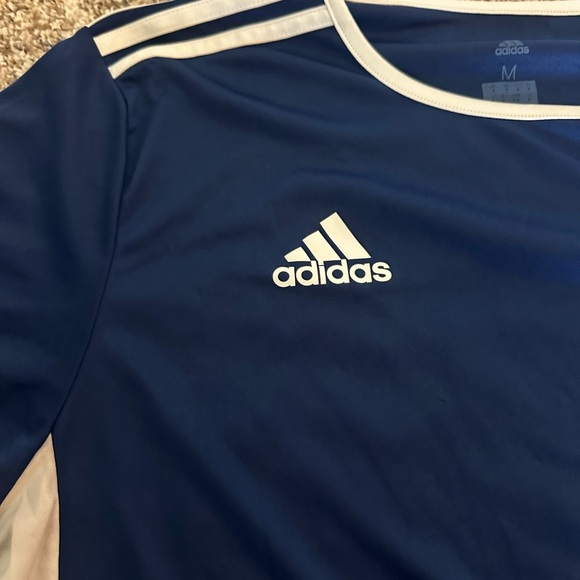 Adidas Blue and Cream Climalite Tee - Picture 2 of 4